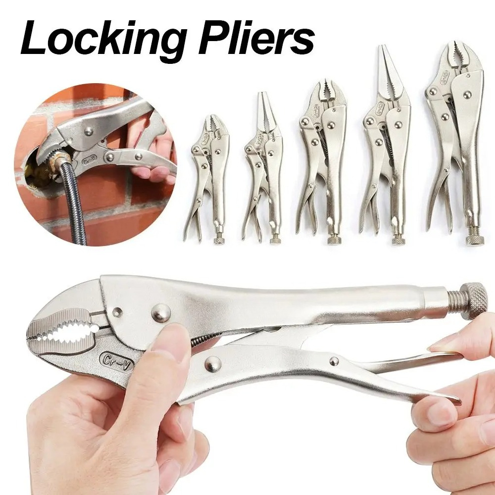 Welding Tools In Workshop - Professional Locking Pliers Set Adjustable Metal
