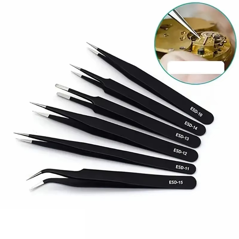 Special Workshop Tools - 6pcs Precision Long Tweezers Set ESD