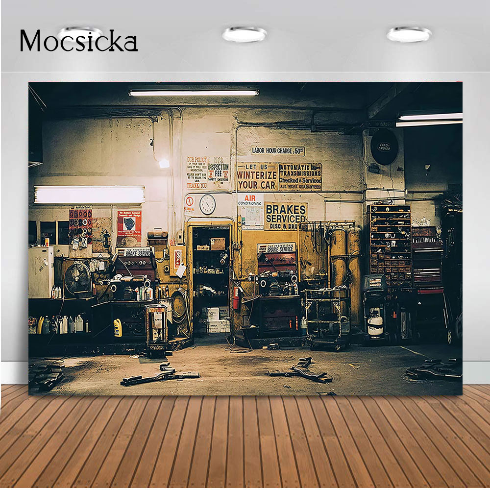 Retro Car Repairs Backdrop Too - Workshop Tools Photos recensie en prijs