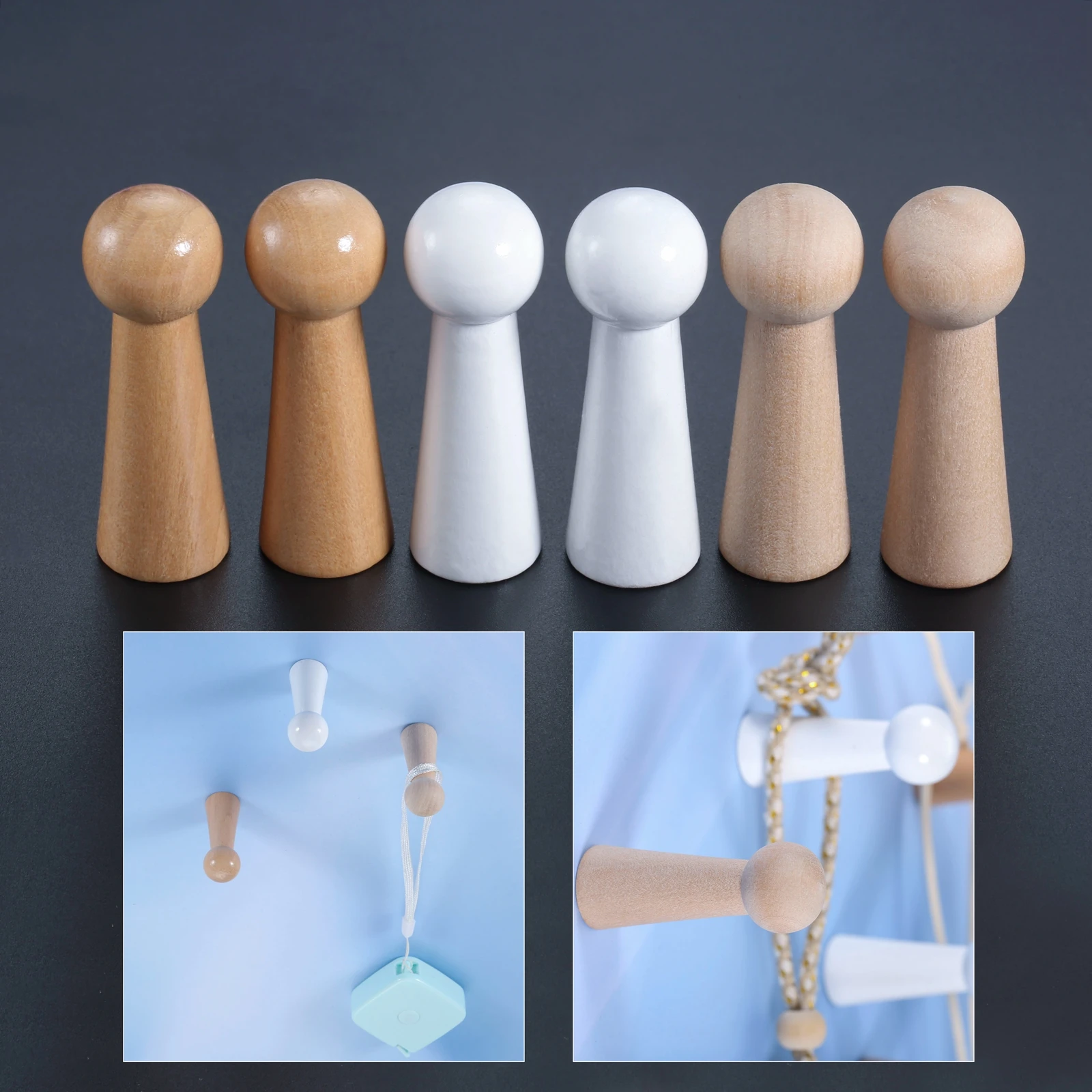 2pcs Wooden Peg Hangers 50mm S - Screw Organizer Kit recensie en prijs