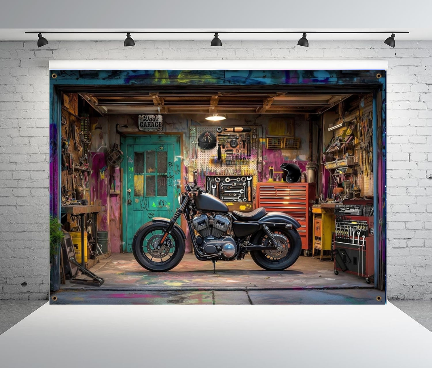 Vintage Motorcycle Garage Phot - Workshop Tools Photos recensie en prijs