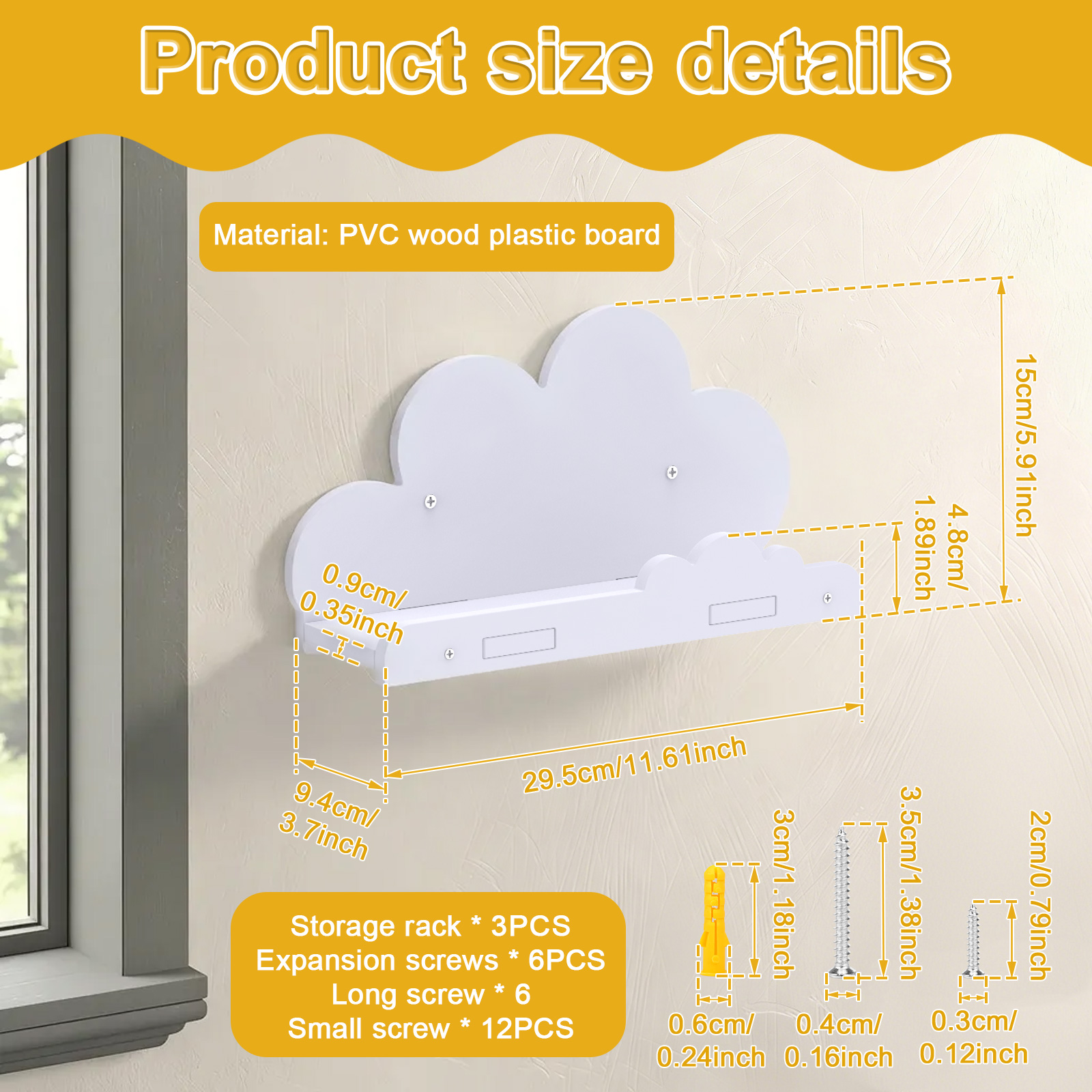 3 Pcs Cloud Shape Floating She - Screw Organizer Kit recensie en prijs