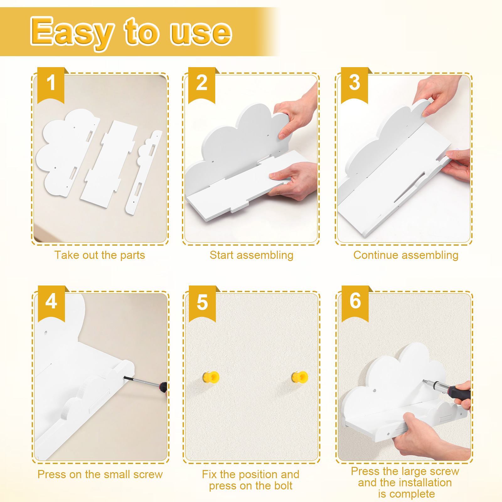 3 Pcs Cloud Shape Floating She - Screw Organizer Kit recensie en prijs